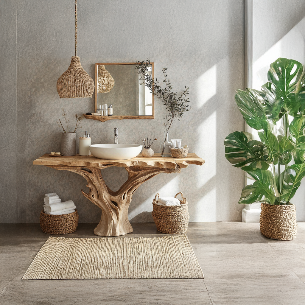 Farmhouse Bathroom Vanity Live Edge Natural Wood Vanity Top