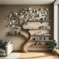 Tree Corner Bookcase, Branch Clothes and Shoe Rack in Solid Wood