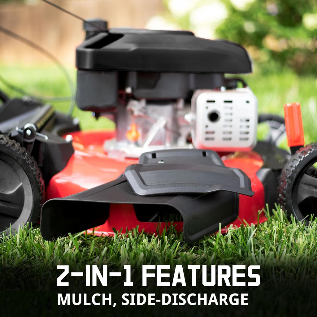 Gas-Powered Lawn Mower, 21-inch Steel Deck, 144cc 4-Cycle OHV Engine - 6-Position Cutting Height