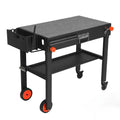 Adjustable 3-Shelf Indoor And Outdoor Grill Table With Stainless Steel Tabletop