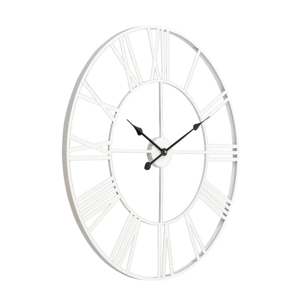 Round Metal Open-Frame Wall Clock