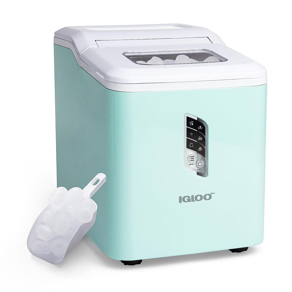 Igloo Self-Cleaning Countertop Ice Maker, 1.5 qt, 26 lbs/24 Hours, Aqua