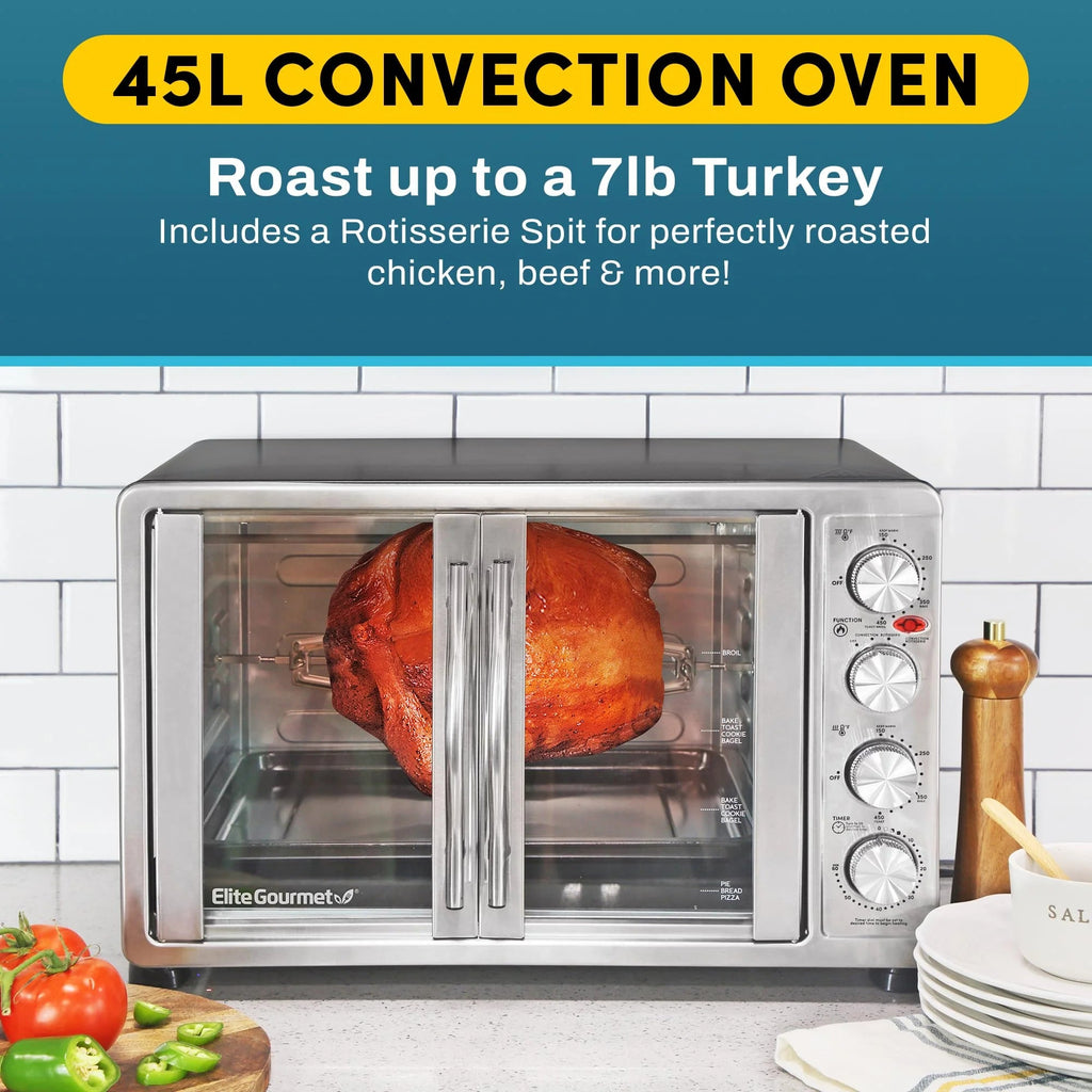 Elite Gourmet 47.5Qt 18-Slice Convection Oven - 4-Control Knobs