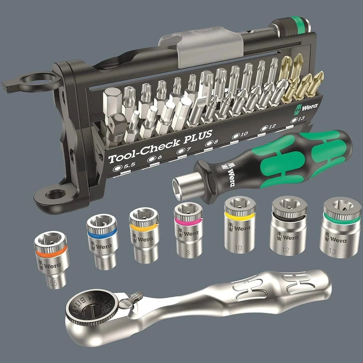8100 SB 2 Zyklop 3/8 Inch Metric Ratchet Set, 43 Piece - 05003594001
