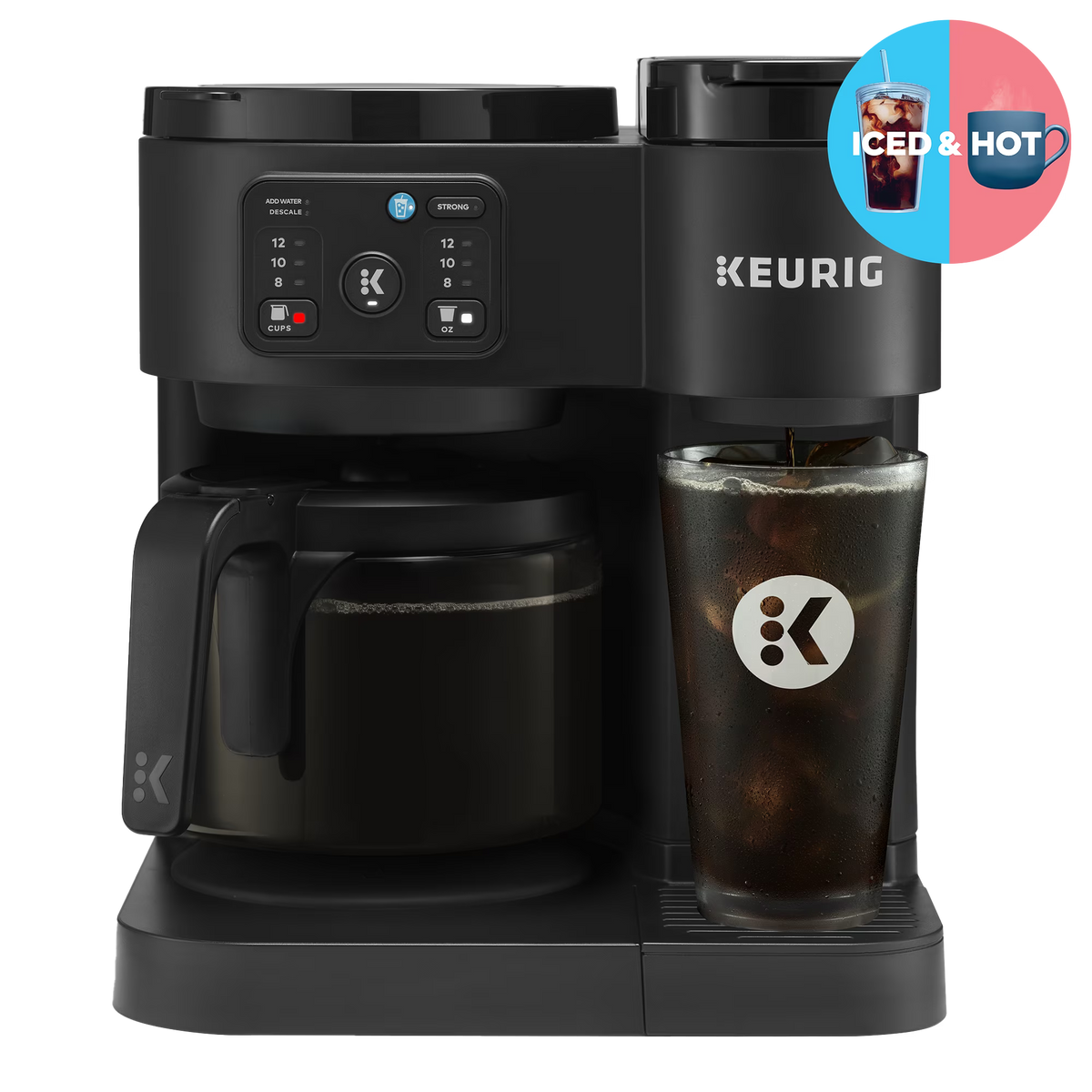 Keurig K-Duo Essentials Hot & Iced K-Cup Pod Coffee Maker & Carafe, 72 oz, Moonlight Grey