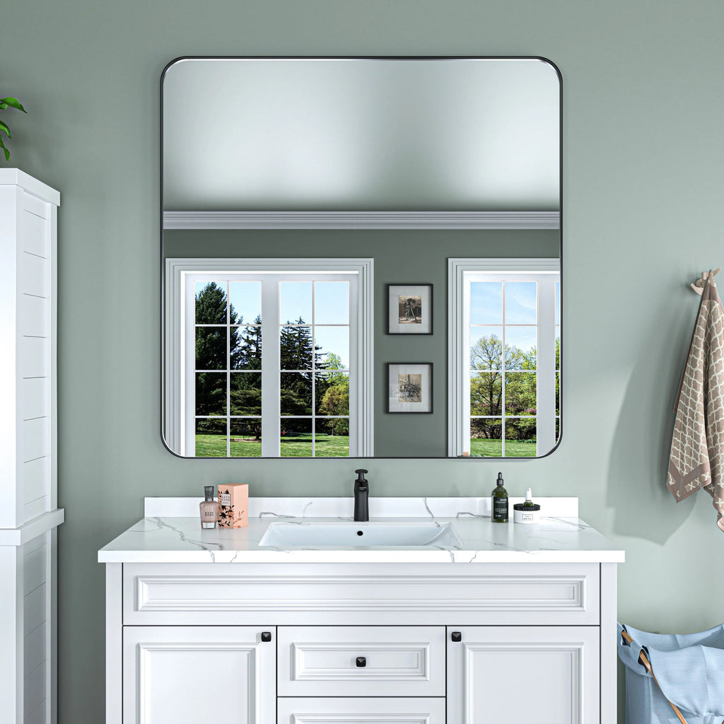 Aluminum Alloy Rounded Corner Wall Vanity Mirror