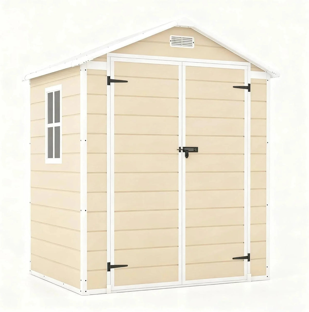 Patiowell 6x4 FT Resin Outdoor Storage Shed With Floor - Light Gray