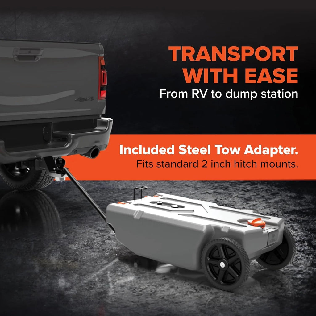 Camco Rhino 36-Gallon Portable RV Tote Tank With 2 Wheels - 39006
