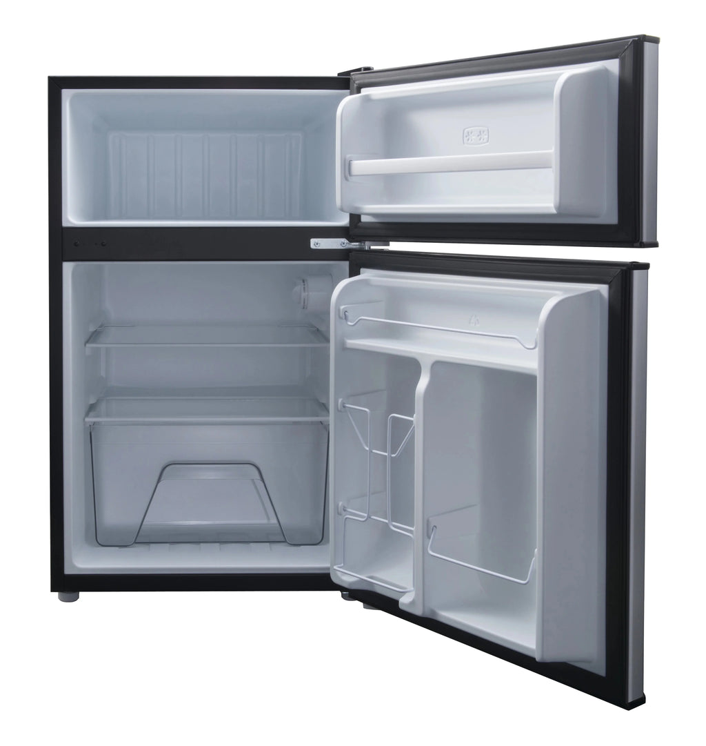 Galanz Two Door Mini Fridge, 3.1 Cu Ft, Black