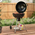 Outsunny 21 Inch Green Kettle Charcoal BBQ Grill With Wheels - 846-142V00GN