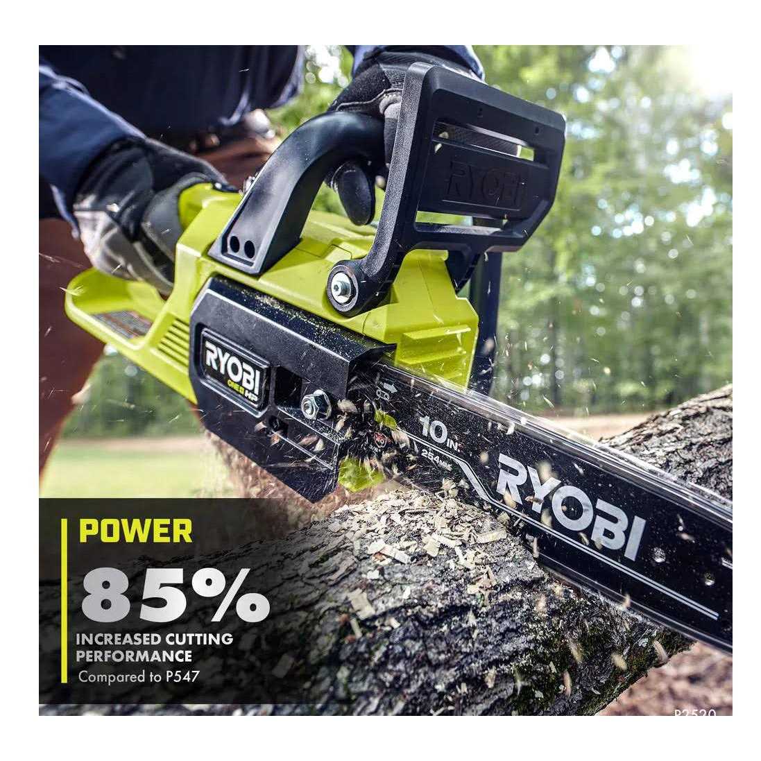 RYOBI ONE+ HP 18V Brushless 10 in Battery Chainsaw With 4.0 Ah Battery And Charger