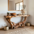 Narrow Console Table, Solid Wood Sofa Table for Entryway and Hallway