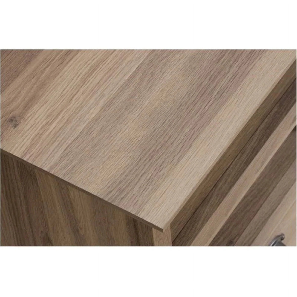 Bowery Hill Traditional Wood Executive Desk With File Drawer, Salt Oak