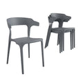 Novogratz Poolside Felix Stacking Dining Chairs, Indoor/Outdoor, 4-Pack, Charcoal