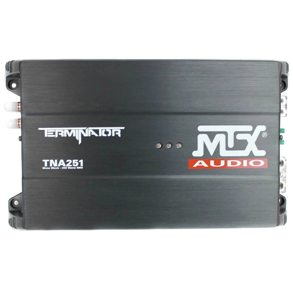 MTX Terminator Dual Loaded 12in 1200W Car Subwoofer Enclosure With Amplifier And 8-Gauge Amp Kit