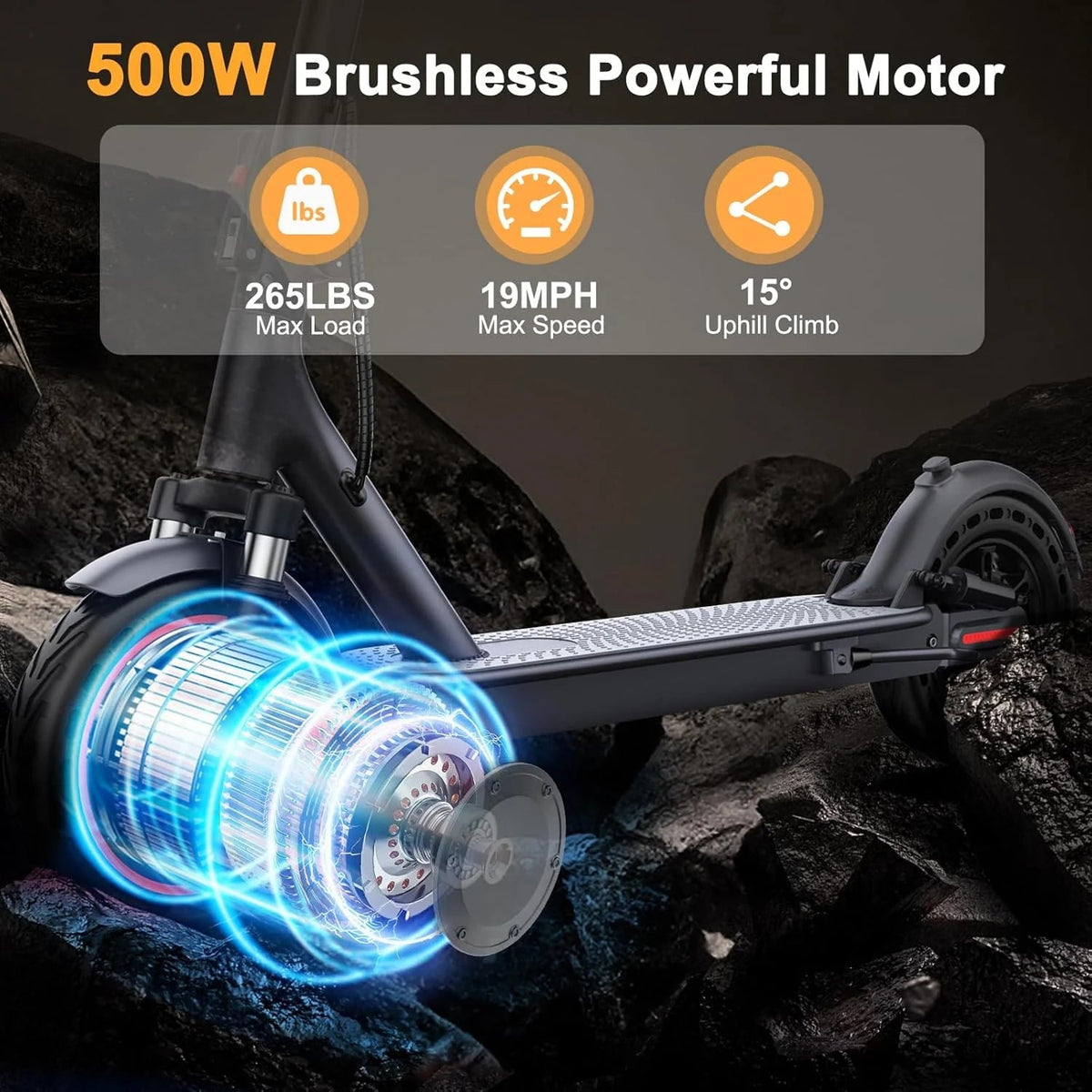 Electric Scooter With 350W/500W Motor And 22 Mph Top Speed