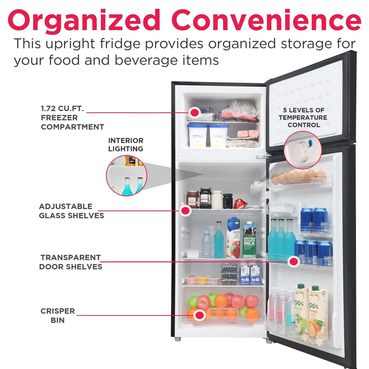 Frigidaire 7.5 Cu. Ft. Top Mount Refrigerator - Black
