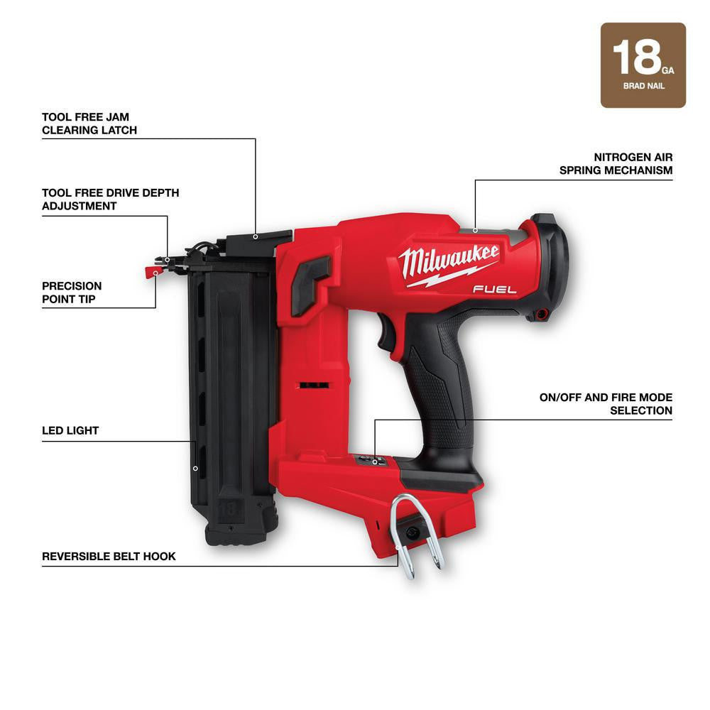 Milwaukee M18 FUEL 18-Volt Lithium-Ion Brushless Cordless 10-Tool Combo Kit With (2) 5.0 Ah Batteries, Charger And (2) Tool Bags