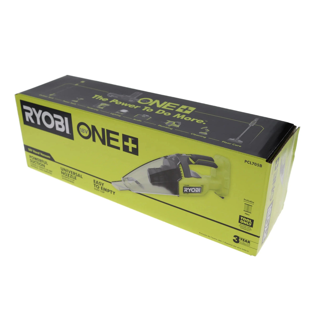 Ryobi Cordless Multi-Surface Handheld Vacuum 18V ONE+ Bare Tool, 12-Pack - PCL705B