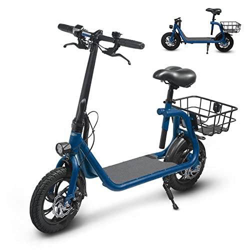 SEHOMY Electric Scooter With Seat, 450W 8.0Ah Battery, 20-Mile Range, 15.5 Mph