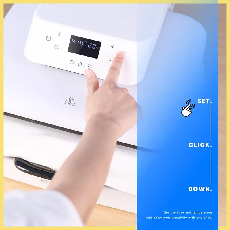HTVRONT 1500W 15 x 15in Auto Heat Press Machine - White