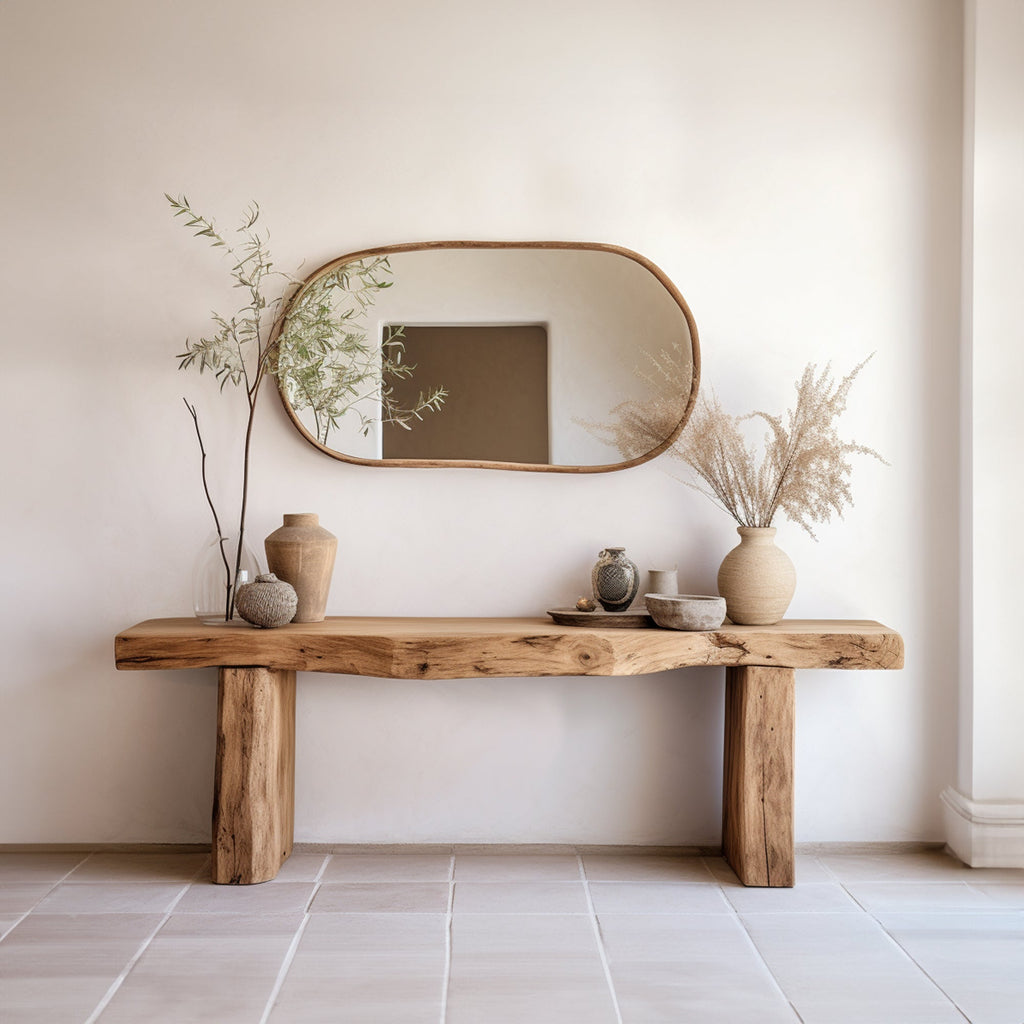 Live Edge Side Table, Modern Natural Wood Accent Table