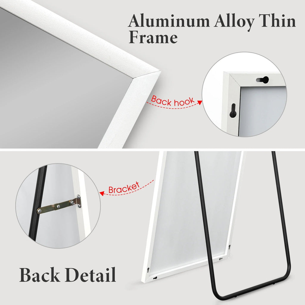Full Length Wall Mounted Dressing Mirror, 65 in H x 22 in W
