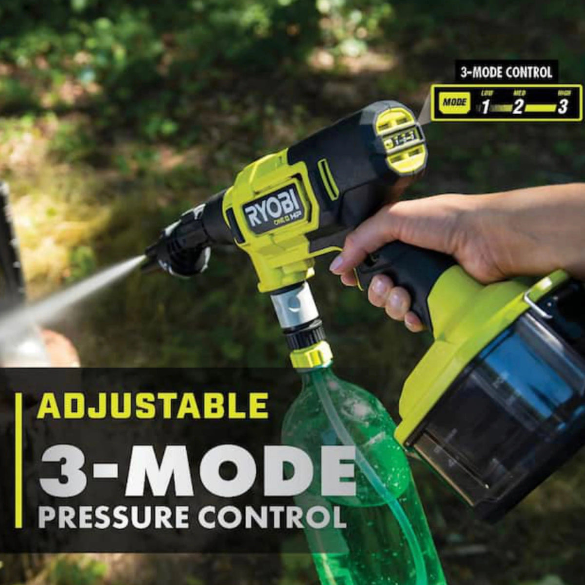 Ryobi ONE+ HP 18V Cordless Electric Cold Water Power Cleaner, 600 PSI 0.7 GPM, 20 ft. Siphon Hose
