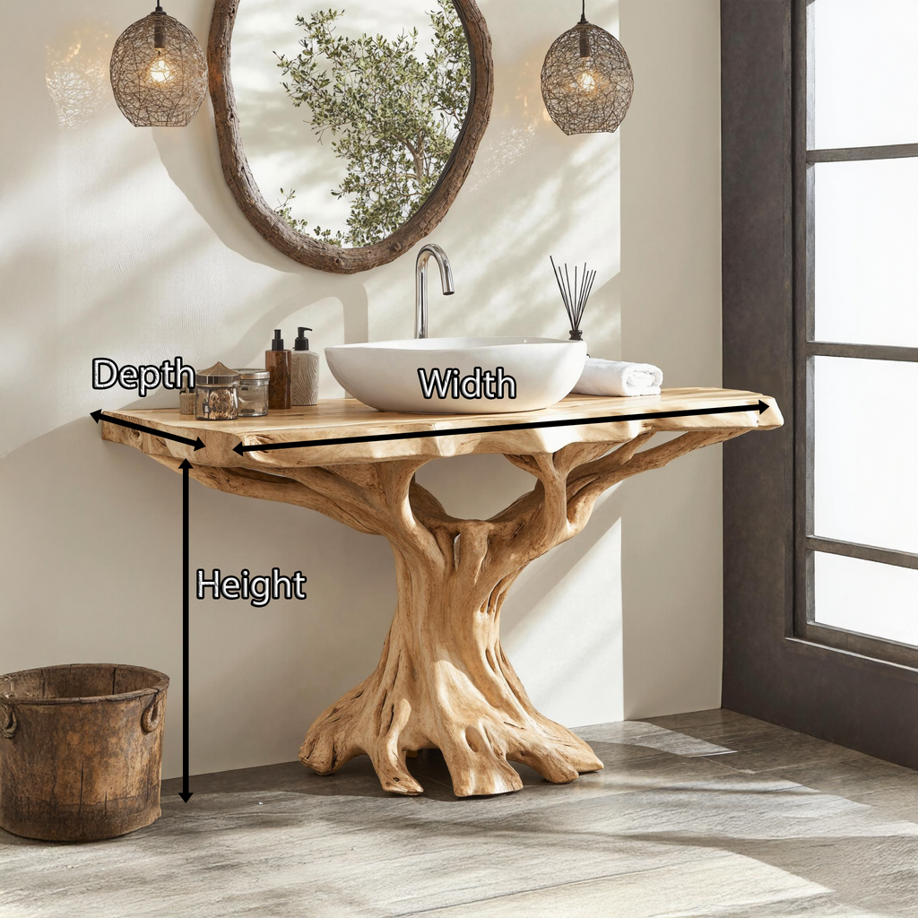 Live Edge Bathroom Vanity, Natural Wood Farmhouse Vanity Top