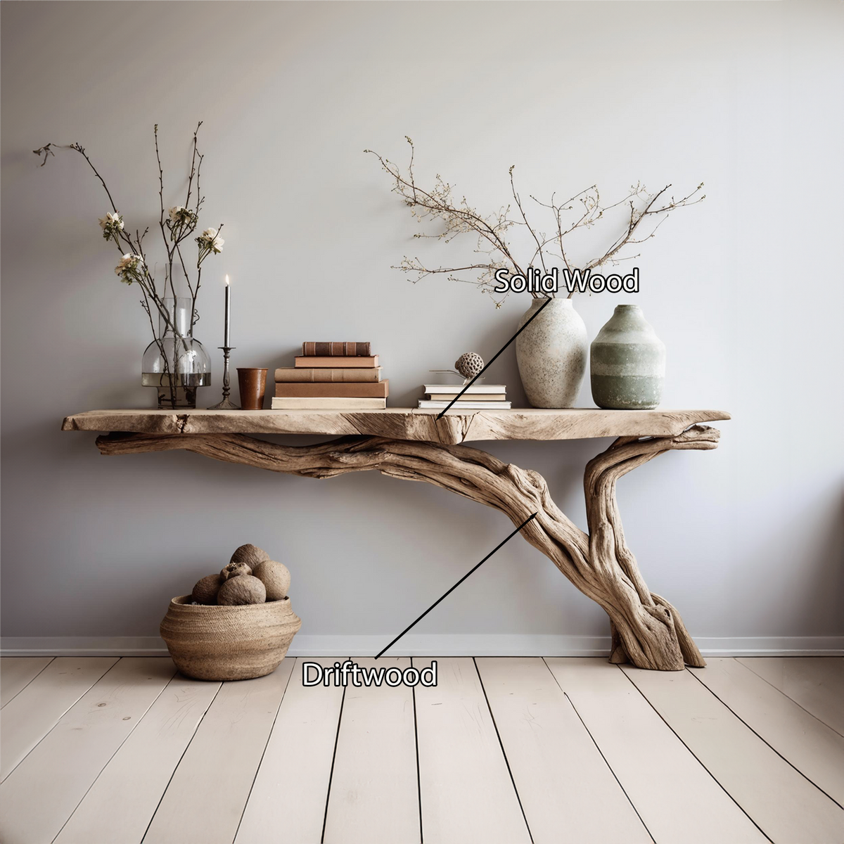 Rustic Wood Console Table Entry Table for Hallway and Living Room