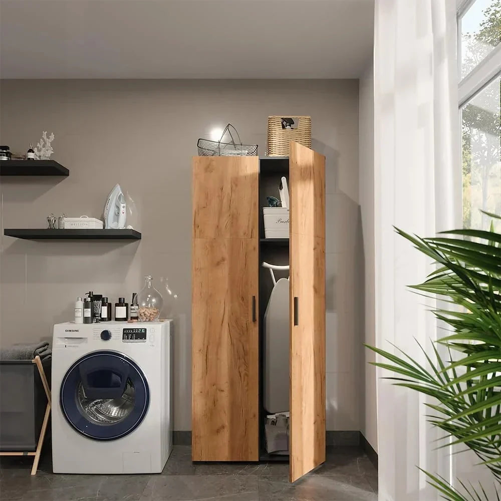 Vicco Universal Storage Cabinet 80 x 183.8 cm Anthracite/Golden Oak - Ingo