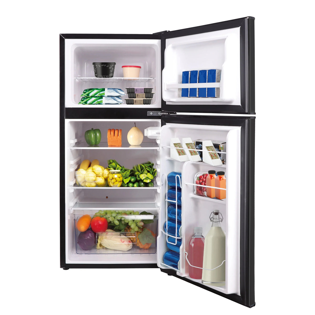 FRIGIDAIRE Two Door Mini Refrigerator With Freezer, 4.7 Cu Ft, VCM Stainless Steel, 43 in H x 19.1 in W x 20 in D