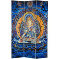 Tara Tibetan Double-Sided Canvas Room Divider - 6 ft. Tall