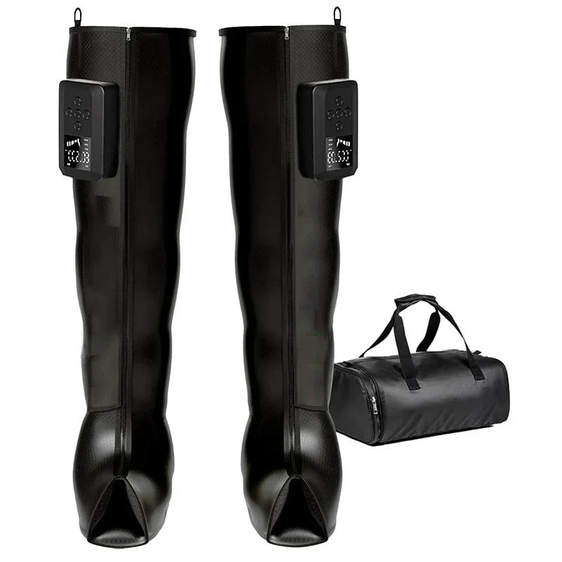 Cordless Air Compression Recovery Boots, 5-Zone, 200 mmHg, Black, M/L
