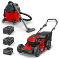 82V Max 21 Inch Cordless Lawn Mower, Steel Deck, 3-In-1, Red/Black - SXDWM82