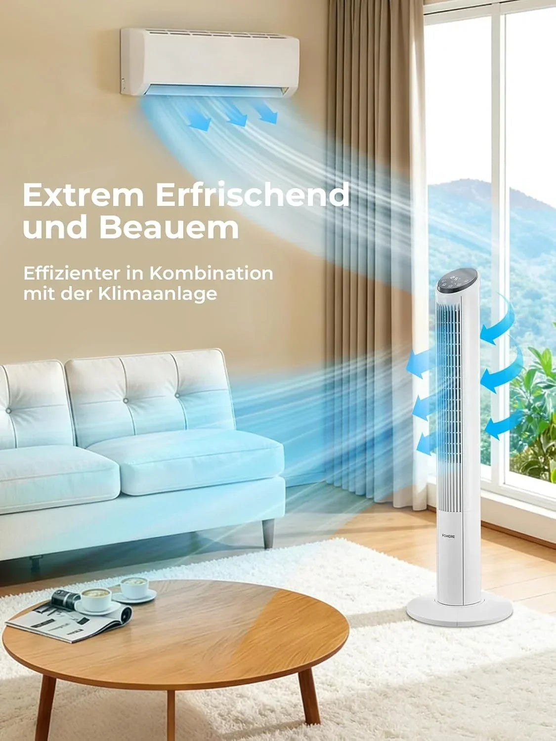 Turmventilator 102cm, 12 Geschwindigkeitsstufen