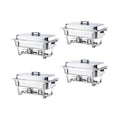 Alpha Living Stainless Steel Chafing Dish Set, 4 Pack, 8 Quart - 24 x 15.5 x 14.38 Inches