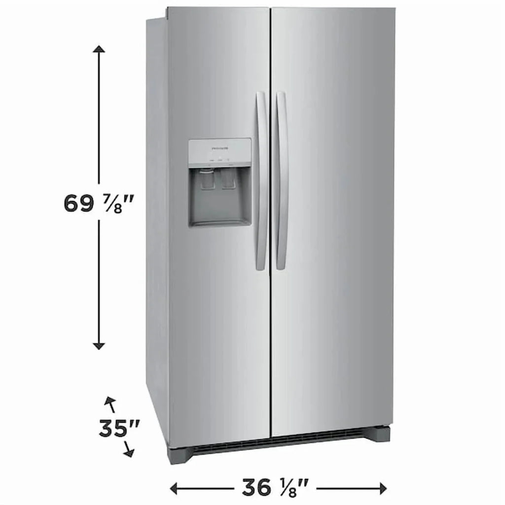 Frigidaire 26 Cu. Ft. 36in Standard Depth Side-by-Side Refrigerator, Stainless Steel - FRSS2623AS