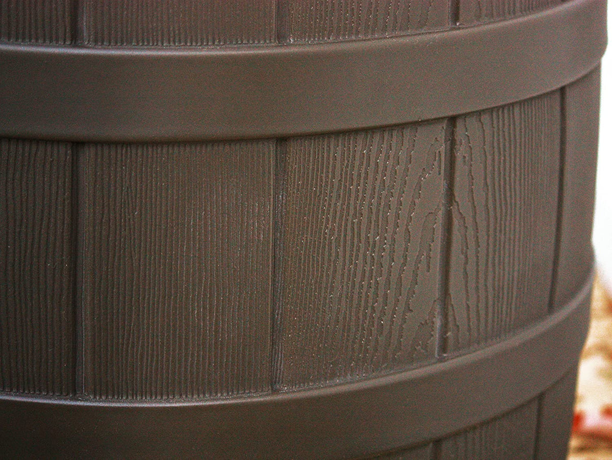 Good Ideas Rain Barrel 50 Gallon Faux Wood Plastic - Rain Wizard 50