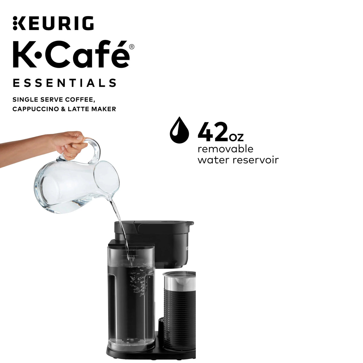 Keurig K-Cafe Essentials Single Serve K-Cup Pod Coffee Maker With Milk Frother, Black