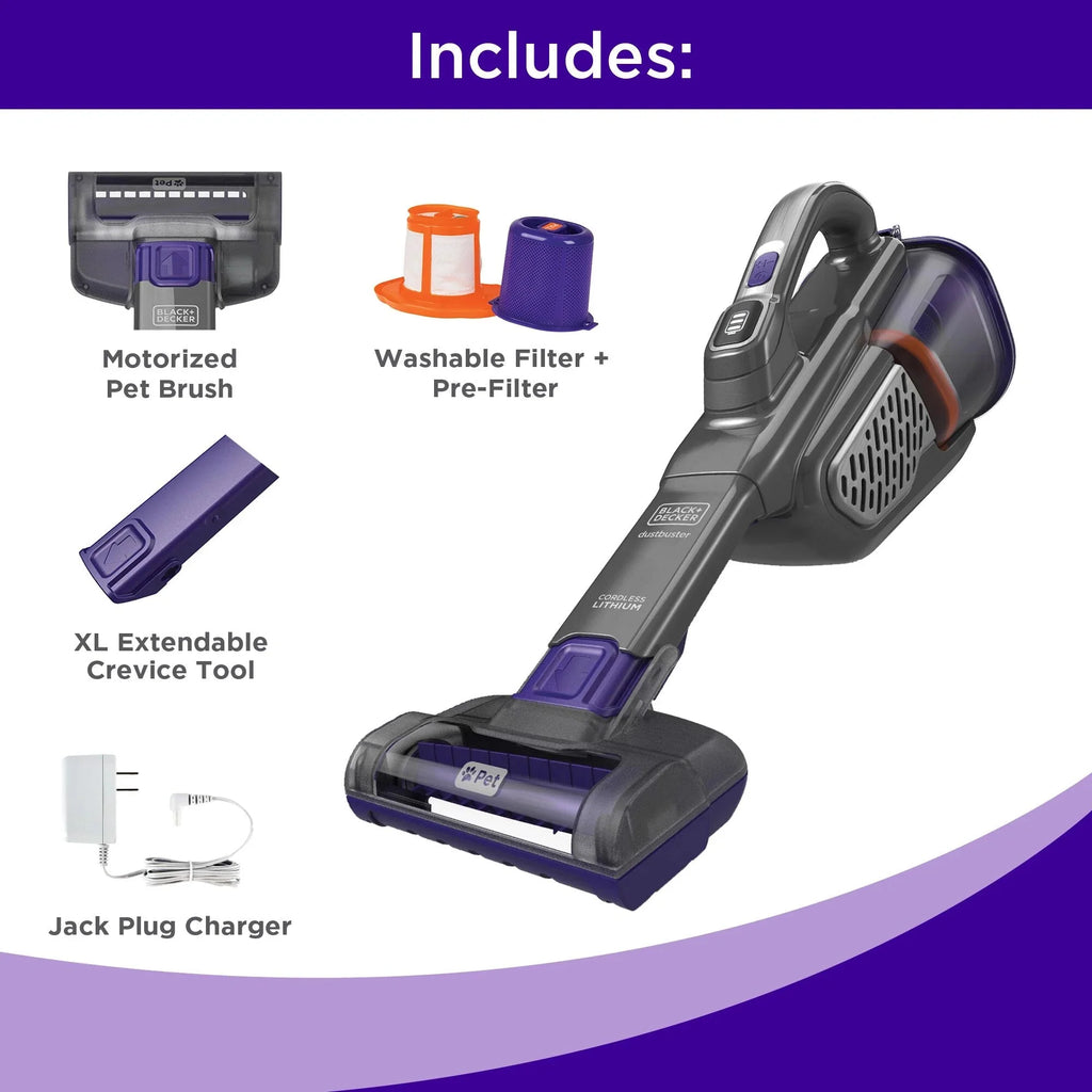 BLACK+DECKER Furbuster AdvanceClean+ Cordless Pet Handheld Vacuum 20V MAX - HHVK515JP07