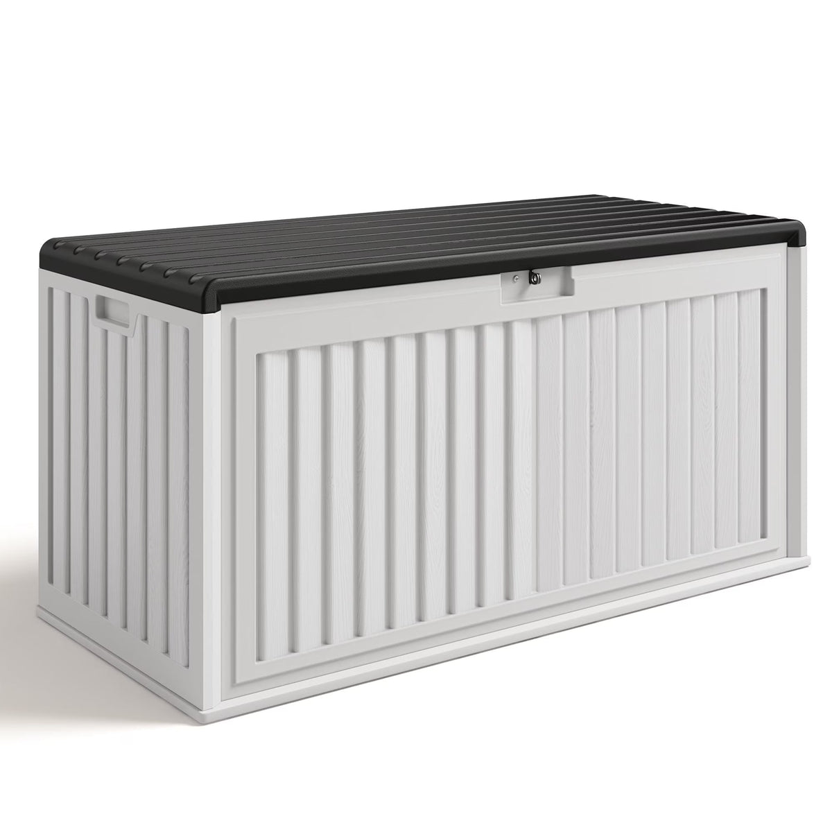 Asofer Resin Deck Box, 100 Gallon, Beige/Brown, 50.4in L x 24.8in W x 25.2in H