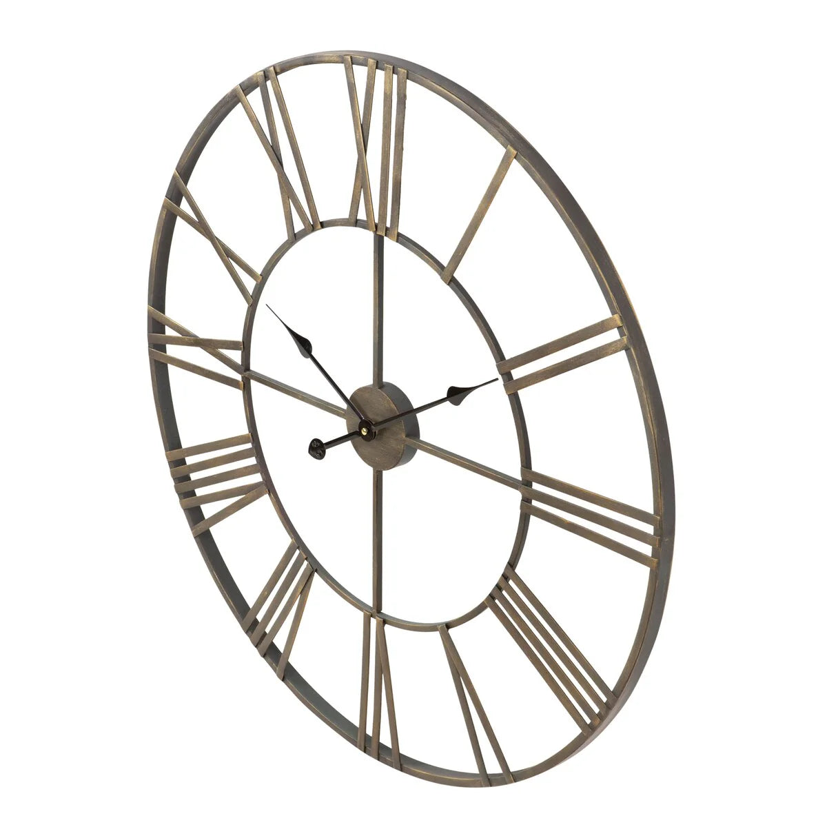 Round Metal Open-Frame Wall Clock