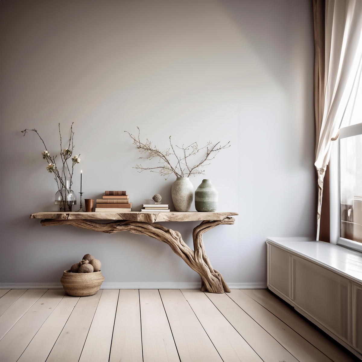 Rustic Wood Console Table Entry Table for Hallway and Living Room