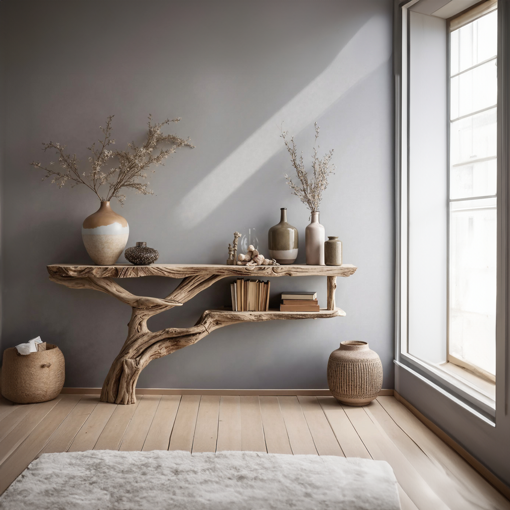 Wood Console Table Farmhouse Hallway Table for Entryway