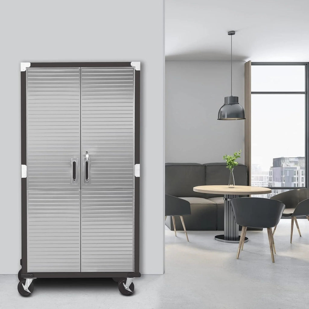 Seville Classics Steel Storage Cabinet, 36 inch W x 18 inch D x 72 inch H - UltraHD