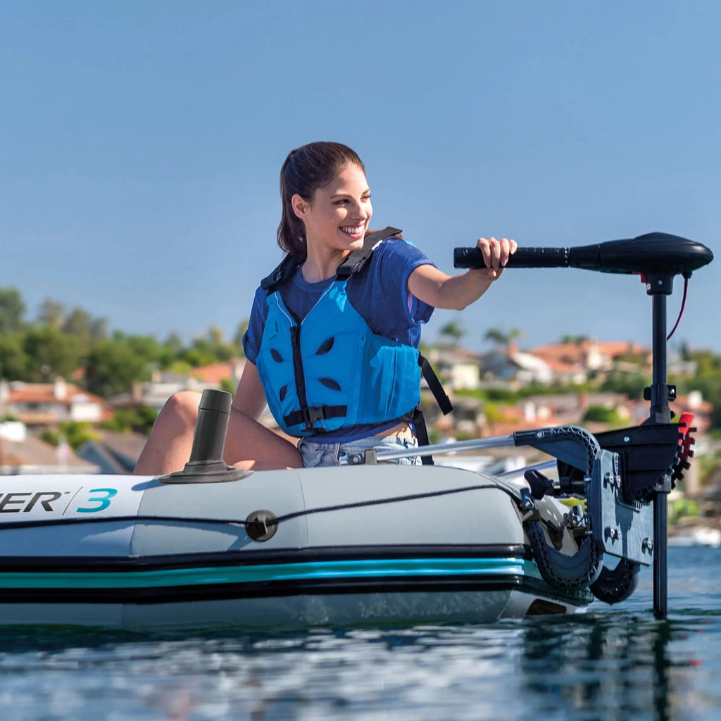 Intex Excursion 5 Person Inflatable Fishing Boat With Composite Motor Mount