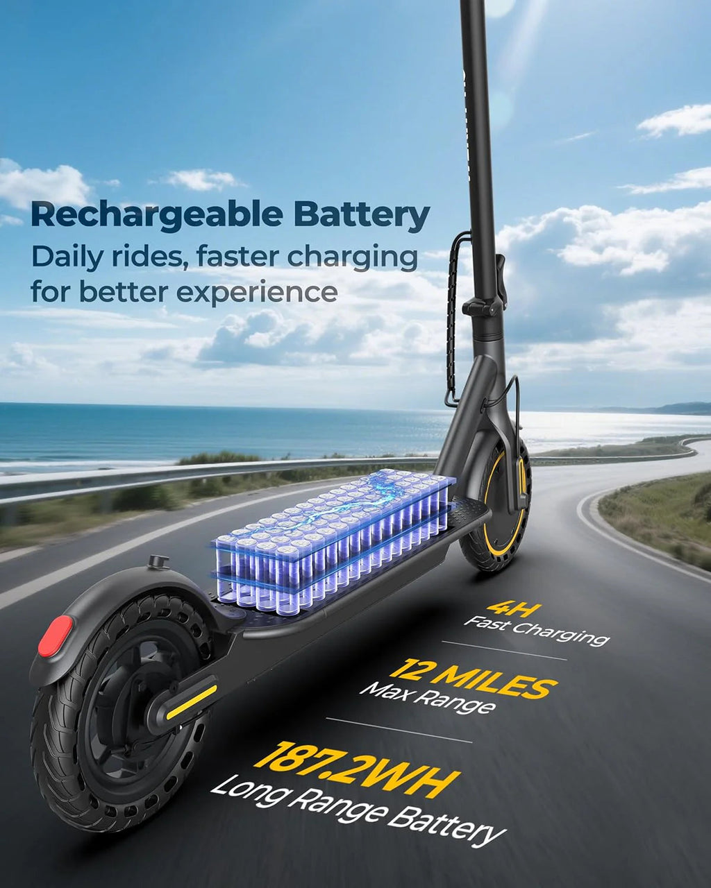 Electric Scooter With 350W/500W Motor And 22 Mph Top Speed