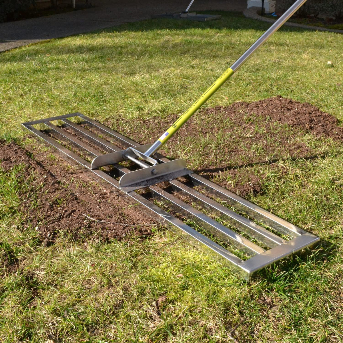 Levelawn Lawn Leveling Rake, 30 x 10 in Ground Plate, 78 in Handle, Stainless Steel