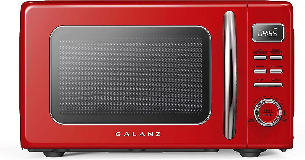 Galanz Retro Countertop Microwave Oven, 0.9 cu ft, Red - GLCMKZ09RDR09